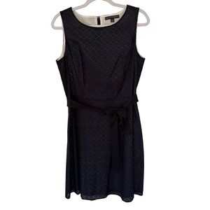 346 Brooks Brothers Blue Eyelet Dress Sleeveless 100% Cotton Size 12P Petite